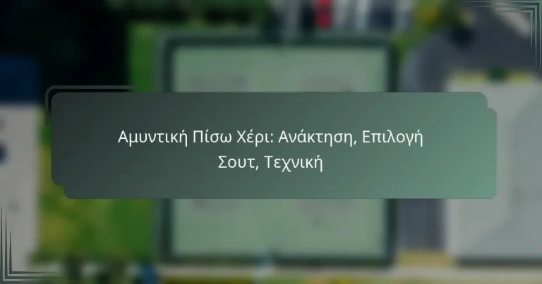 Αμυντική Πίσω Χέρι: Ανάκτηση, Επιλογή Σουτ, Τεχνική